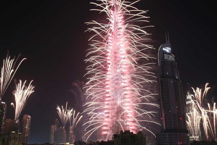 perayaan kembang api tahun baru 2017 di dubai