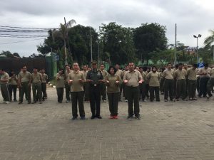 Di depan peserta apel pagi. Siap Memberikan yang terbaik